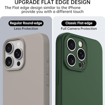 Compatible with iPhone 13 Pro Case, Shockproof Liquid Silicone Protective Phone Case with Soft Anti-Scratch Microfiber Lining Ultra Slim Drop Protection Phone Cover (Army Green) - color: Army Green, size: iPhone 13 Pro