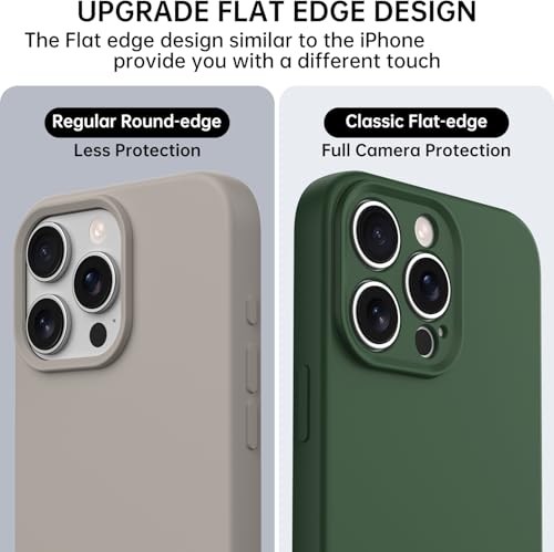 Compatible with iPhone 13 Pro Max Case, Shockproof Liquid Silicone Protective Phone Case with Soft Anti-Scratch Microfiber Lining Ultra Slim Drop Protection Phone Cover (Army Green) - color: Army Green, size: iPhone 13 Pro Max