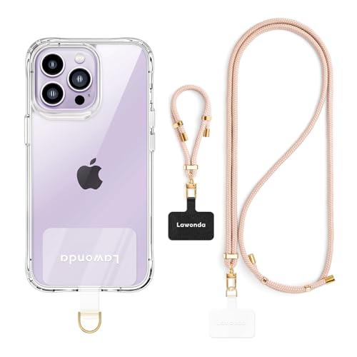 2 Pads Phone Lanyard Adjustable Crossbody Cell Phone Neck Strap - color: Lemonade Pink
