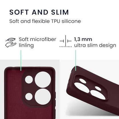 kwmobile Case Compatible with Xiaomi Redmi Note 13 Pro 4G Case - Protective Slim TPU Cover with Soft Matte Finish - Bordeaux Violet - color: bordeaux violet