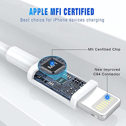 OCEEK iPhone Charger (3Pack 6FT) USB A to Lightning Cable MFi Certified - color: 3Pack 6FT