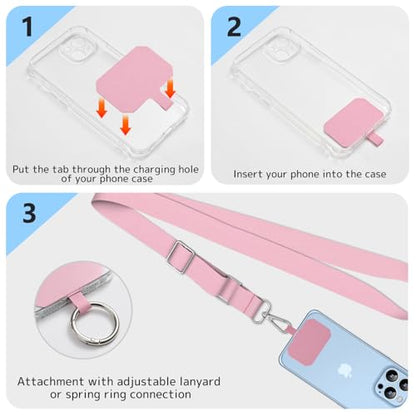 2 Pack Phone Lanyard Cell Phone Lanyard Crossbody Adjustable Phone Strap for Use Around the Neck Cell Phone Lanyard - color: Pink Color