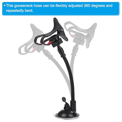 PATIKIL 12" Gooseneck 1/4"-20 Male to Male Thread Universal Hose Black 2Pcs - size: 12"