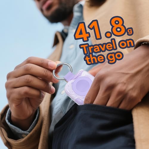 HUOTO Portable Wireless Charger for Apple Watch Magnetic iwatch Charger 1200mah Power Bank Camping Travel Essentials Watch Charger for Series 11/10/9/8/7/6/Se/5/4/3/2/1/Ultra/Ultra 2/Ultra 3 - color: Night Purple