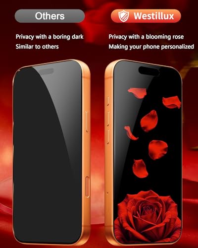 2 Pack Privacy Screen Protector for iPhone 17 Pro Max (6.9 inch) - color: Rose For iphone 17 Pro Max