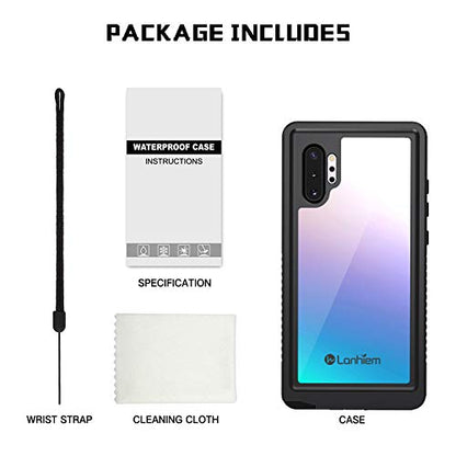 Lanhiem Galaxy Note 10+ Plus Case, Built-in Screen Protector [Compatible with Fingerprint ID], IP68 Waterproof Dustproof Shockproof Full Body Protective Cover for Samsung Galaxy Note 10+ / Note 10+ 5G - size: for Samsung Note 10+ Plus