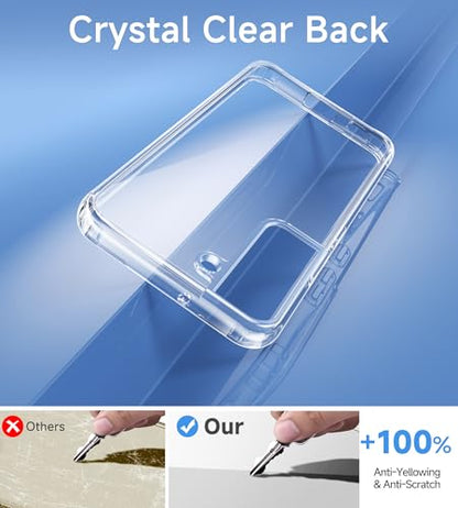 USLAI Case for Samsung Galaxy S22 5G, Anti-Yellowing, Crystal Clear Back, Shockproof & Military‑Grade Drop Protection - Transparent - color: Clear, size: Galaxy S22
