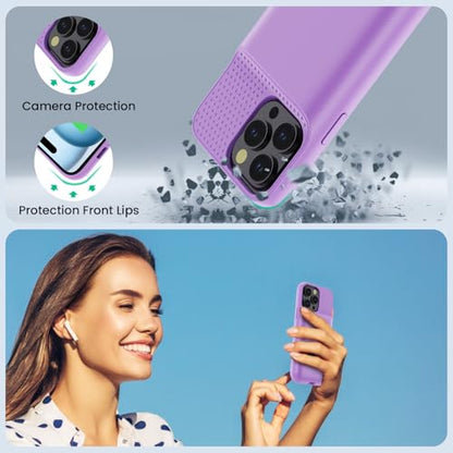 Battery Case for iPhone 15 Pro Max,Powerful 8600mah Ultra-Slim Protective Charging Case,15W Fast Charging Portable Rechargeable Expandable Battery Charger Cover for iPhone 15 Pro Max(6.7inch)-Purple - color: Purple