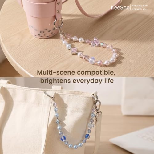 Ocean Star Beaded Phone Charm Wrist Strap - Handmade Iron Wire Phone Chain Lanyard, Durable Anti-Lost Hands-Free Wrist Holder for Travel & Shopping, Pink - color: 05 Ocean Star Pink