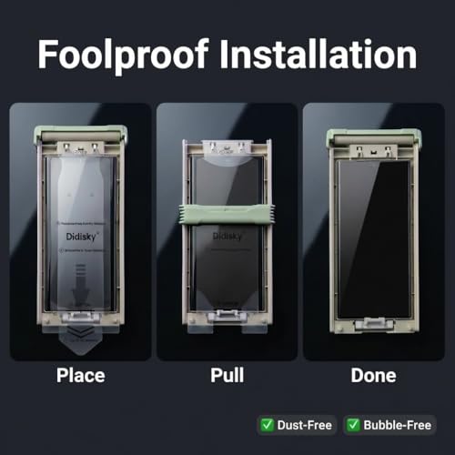 Didisky 2-Pack Tempered Glass Screen Protector for Oneplus 13, Supports Ultrasonic Fingerprint, with Easy Installation Frame, 3D Curved Full Coverage,9H Hardness, Case Friendly, HD Clear