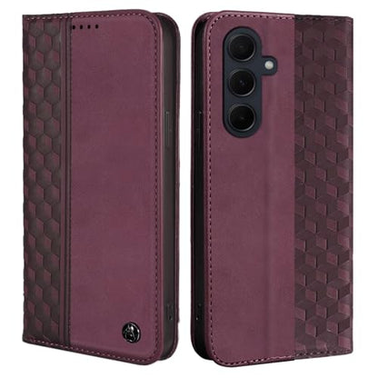 Wallet Case for Samsung Galaxy A36 5G 2025 6.7 inch - PU Leather Flip Cover with Card Holder Slots, Strong Magnetic Folio Kickstand Phone Case, Wine Red - color: Wine Red, size: Samsung Galaxy A36 6.7"