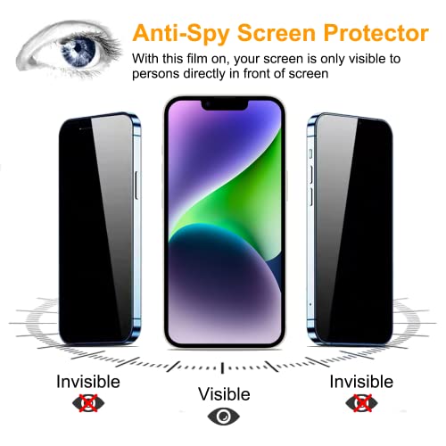 PEHAEL for iPhone 14 Privacy Screen Protector+Camera Lens Protector