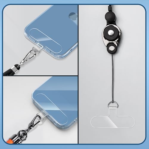 12-Piece Universal Phone Lanyard Patch - No Adhesive, Cell Phone Strap Replacement Part - color: Silver
