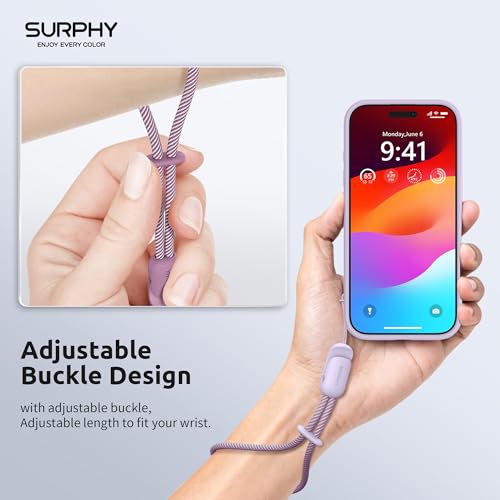 SURPHY 2 Pack Phone Lanyard, Phone Wrist Strap for Case, Camera Wrist Strap - color: Lilac & Lilac Purple