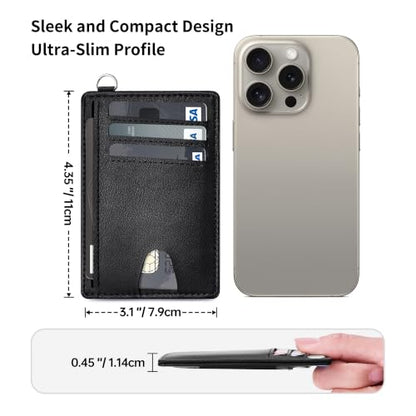 Mayski Slim Wallet, Credit Card Holder for Women, Minimalist Front Pocket RFID Blocking Card Cases, Small Wallet Women Men(Grain Black) - color: Grain Black
