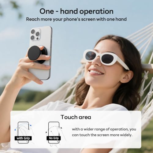 Grippopso for MagSafe Phone Grip, Magnetic Phone Grip Holder Phone Stand - color: Translucent Pink