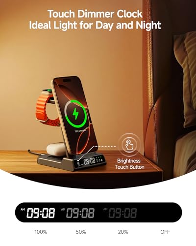 3 in 1 Wireless Charger for iPhone 8-18, Apple Watch Ultra 4/12, AirPods