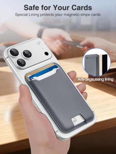 TopMade for MagSafe Wallet, Strongest Magnetic Phone Wallet, 4 Cards Holder - color: Deep Gray