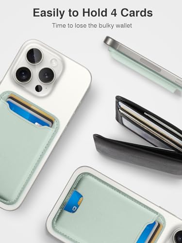 TopMade for MagSafe Wallet, Strongest Magnetic Phone Wallet, 4 Cards Holder - color: Green