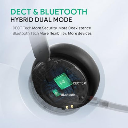 Yealink WH64 Dual UC DECT & Bluetooth Wireless Headset for Phone PC Mobile - size: WH64 Dual-UC