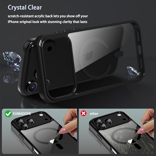 Magnetic iPhone 17 pro max Case Phone Case Cover, Screen Protectors X1, Compatible with Magsafe, Anti Yellowing,Slim,Shockproof, Protective (Black Magsafe, iPhone 17 pro max) - color: Black Magsafe, size: iPhone 17 Pro Max