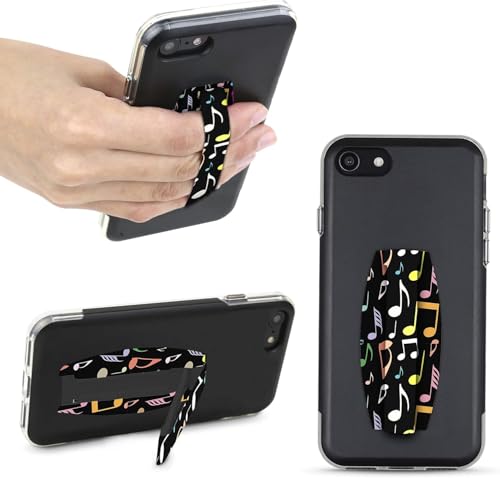 Gear Beast Universal Cell Phone Grip - Ultra Slim Elastic Finger Holder & Phone Stand - color: Music