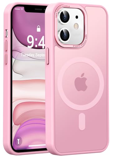 Newfuture Magnetic for iPhone 11 Case Matte Shockproof, Chalk Pink | Military Drop Protection, Slim Matte Anti-Fingerprint, Compatible with Magsafe, Camera Guard, Translucent Protective Cover - color: Chalk Pink, size: iPhone 11 6.1inch