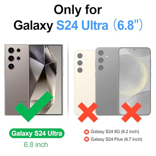 SkyEagle Compatible with Magsafe 2 in 1 Detachable Samsung Galaxy S24 Ultra Wallet Case with Card Holder Women Men Magnetic PU Leather Phone Case RFID Blocking Flip Kickstand Credit Slots,Black - color: Black, size: Samsung Galaxy S24 Ultra 6.8"