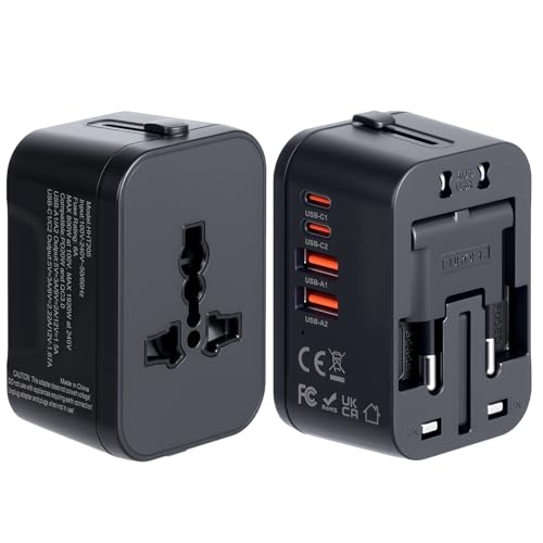 Universal Travel Adapter Fast Charger Worldwide Plug Adapter 4 Ports