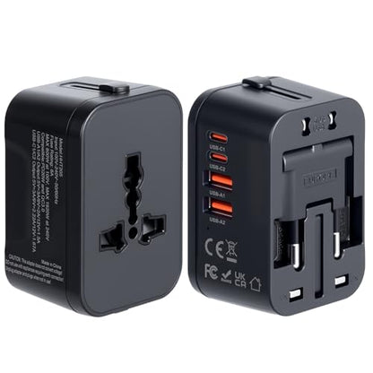 Universal Travel Adapter Fast Charger Worldwide Plug Adapter 4 Ports