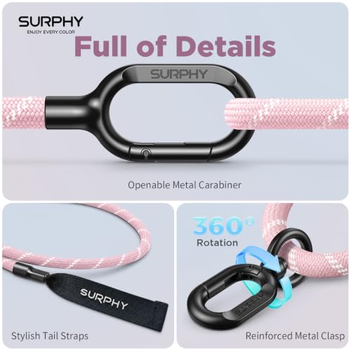 SURPHY Phone Lanyard Crossbody, Phone Strap Crossbody with 2 Tether Tabs - color: Pink