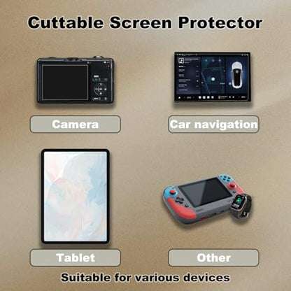 6PCS Universal Trimmable Cuttable Screen Protector for Digital Cameras, Camcorders, Cell Phones,15.6 inch Skylight Calendar, and Car Smart Navigation, Anti-Fingerprint with Oleophobic Coating, 13.54 × 7.6 Inches