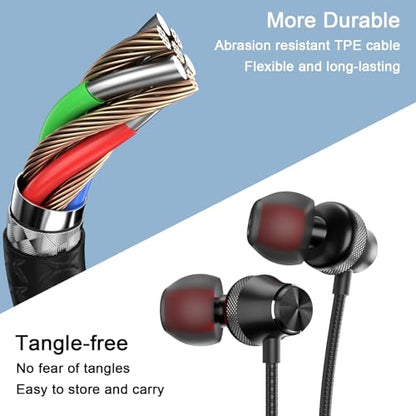 USB C Headphones Wired Earbuds for iPhone 18 Pro Max 17/Samsung S26 - color: Black