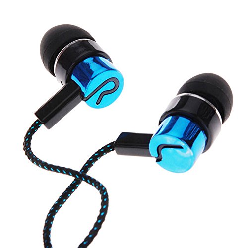 4 Pack Wired Earbuds 3.5MM 3 Pole Stereo Earphone in-Ear Headphone Without MIC 1Meter Braided Cord Headset for MP3 Cassette Recorder CD Player Music Phone Computer Laptop PC Tablet