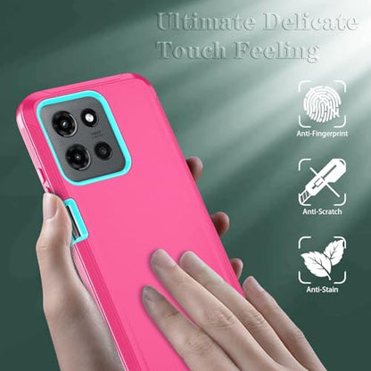 Qinmay Phone Case for Motorola Moto G 2026/Moto G Play 5G 2026 Case with HD Screen Protector, Heavy Duty Shockproof & Dropproof 3-Layer Cover Phone Case,PinkSkyBlue - color: PinkSkyBlue