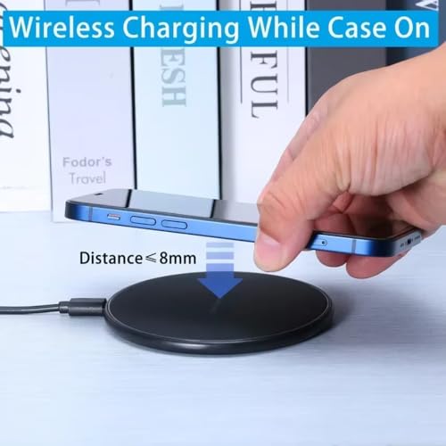 15W Fast Wireless Charger Pad for iPhone 17 16 15 14 13 12 Pro Max Samsung Galaxy S24 S23 S22 S20 Xiaomi Wireless Charging Dock Station (Black with Cable) - color: Black with Cable