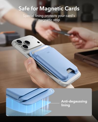 ESR for MagSafe Wallet, 5 Card Holder for Phone Case, RFID Blocking - color: Glacier Blue