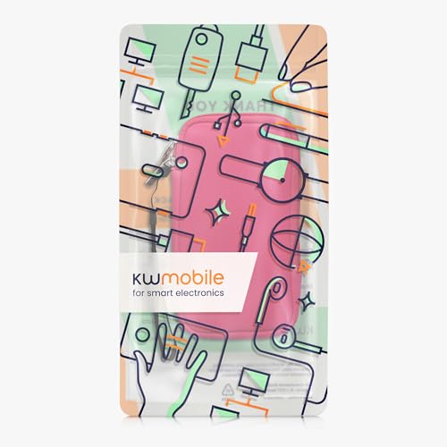 kwmobile Universal Phone Pouch Size XL - 6.7/6.8" - Neoprene Smartphone Pouch with Zip - Water-Repellent Mobile Phone Case - Sleeve in Dark Pink - color: dark pink, size: XL - 6.7/6.8"