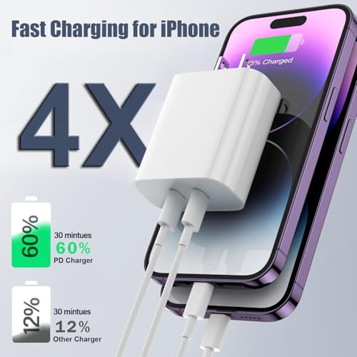 Fast Charger for iPhone 17,2Pack iPhone Charger Block with 10FT USB C Cable - size: 10FT