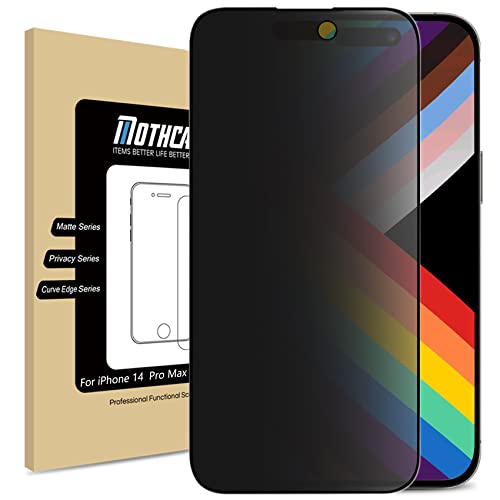 Mothca Matte Privacy Screen Protector for iPhone 14 Pro Max 6.7-inch with Alignment Sticker, Anti-Spy Anti-Glare Full Coverage Tempered Glass Anti-Fingerprint Shield Smooth & No Dark, Easy to Install - size: iPhone 14 Pro Max-6.7 Inch