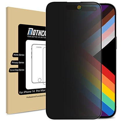 Mothca Matte Privacy Screen Protector for iPhone 14 Pro Max 6.7-inch with Alignment Sticker, Anti-Spy Anti-Glare Full Coverage Tempered Glass Anti-Fingerprint Shield Smooth & No Dark, Easy to Install - size: iPhone 14 Pro Max-6.7 Inch