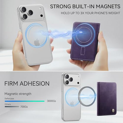 Defencase for Magsafe Wallet Magnetic Card Holder RFID Blocking, R-Purple - color: Retro Purple