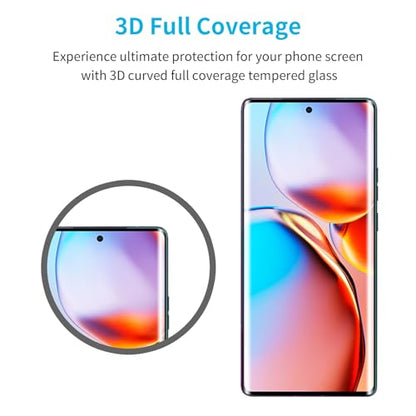 Didisky 3 Pack Screen Protector for Motorola Edge-2023 Tempered Glass, 3D Curved Full Coverage,Bubble Free, Anti Scratch,Easy to Install,HD Clear,9H Hardness