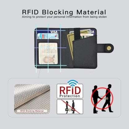 for MagSafe Phone Wallet Magnetic Card Holder for iPhone 17/16/15/14/13/12/Pro/Max/Plus,RFID Blocking Strong Magnet Wallets for MagSafe Phones and Cases,Hold 5 Cards,Strap Stand (Black) - color: Black