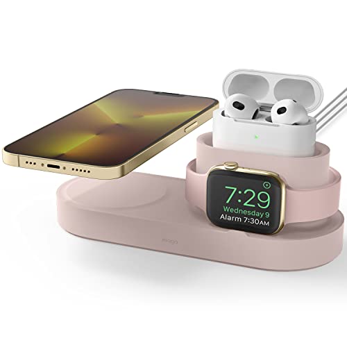 elago MS Charging Station for iPhone, AirPods, Apple Watch - color: Sand Pink