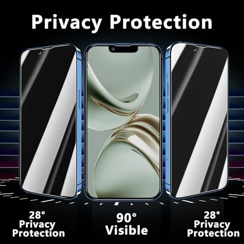 Pokolan Privacy Screen Protector for iPhone 13 Pro Tempered Glass Film - size: iPhone 13 Pro