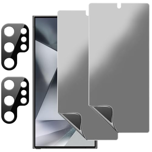 2 Pack for Samsung Galaxy S24 Ultra Matte Privacy Screen Protector Anti spy Anti Glare Film+2 Pack Camera Lens Protector