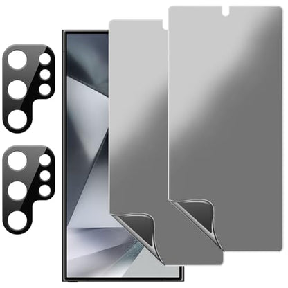 2 Pack for Samsung Galaxy S24 Ultra Matte Privacy Screen Protector Anti spy Anti Glare Film+2 Pack Camera Lens Protector