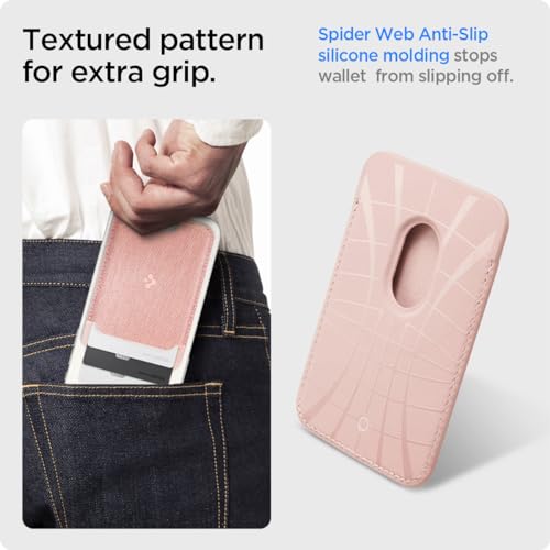 Spigen for MagSafe Wallet, Holds 3 Cards, Strong Magnet, Urban Fit MagFit - color: Fabric Rose Gold, size: 3-Cards