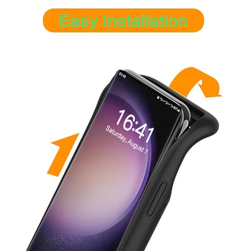 Battery Case for Galaxy S22 Ultra/S23 Ultra,[12000mAh] Portable Protective Smart Wireless Charging Case Support Carplay Compatible with Galaxy S22 Ultra/Galaxy S23 Ultra Battery Case (Black) - size: Galaxy S22 Ultra/S23 Ultra
